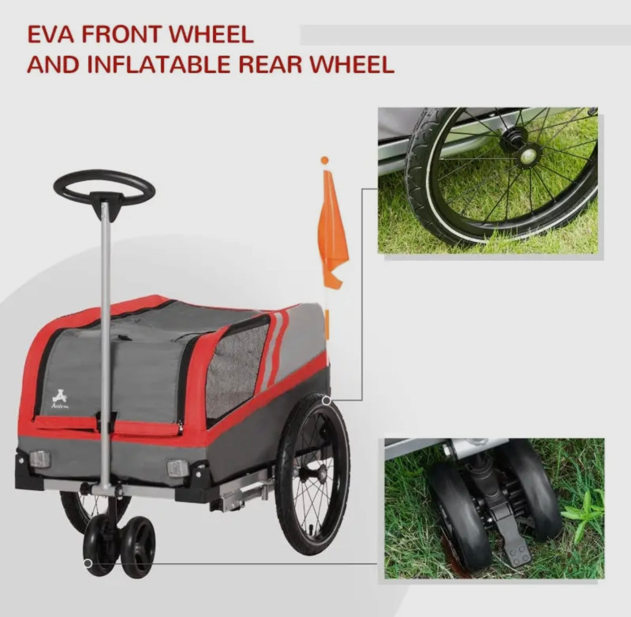 Pet Bike Trailer 2 in 1 Travel Stroller