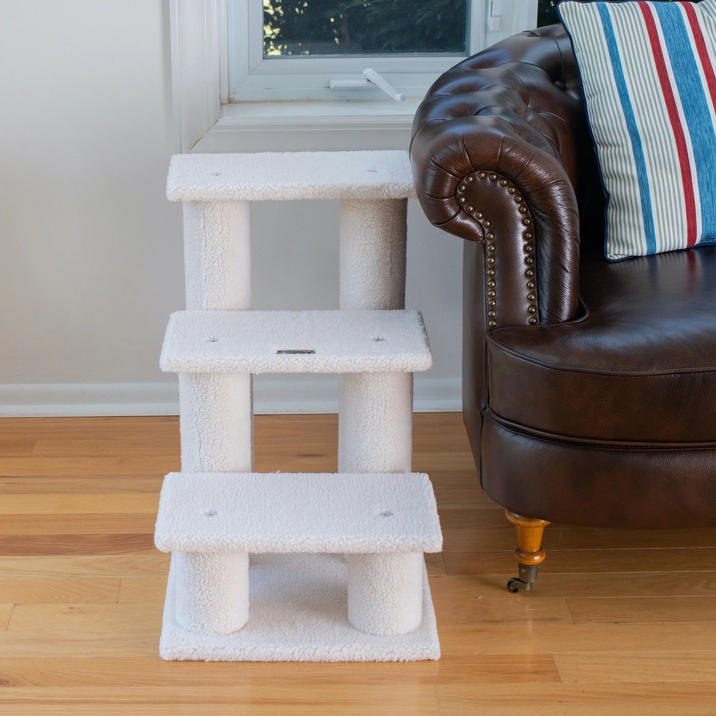 Real Wood 3 Step Cat and Dog Stairs 25"