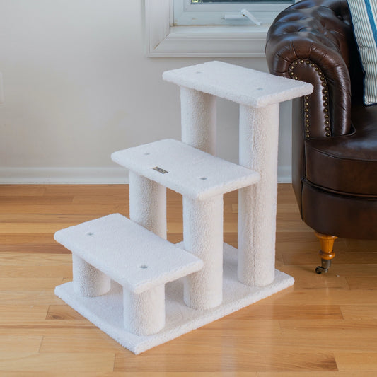 Real Wood 3 Step Cat and Dog Stairs 25"