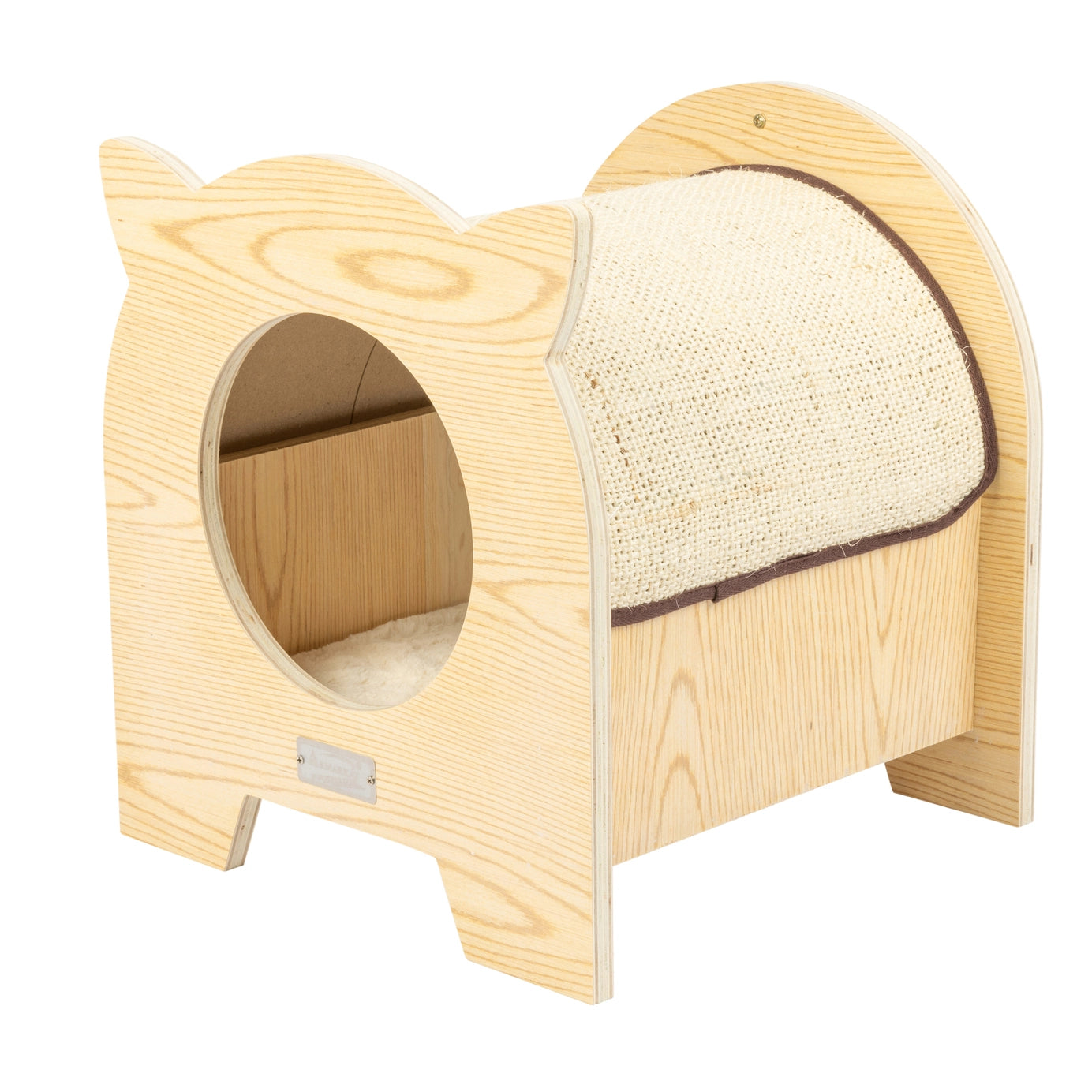 Wooden Cat Scratcher Hideaway Bed