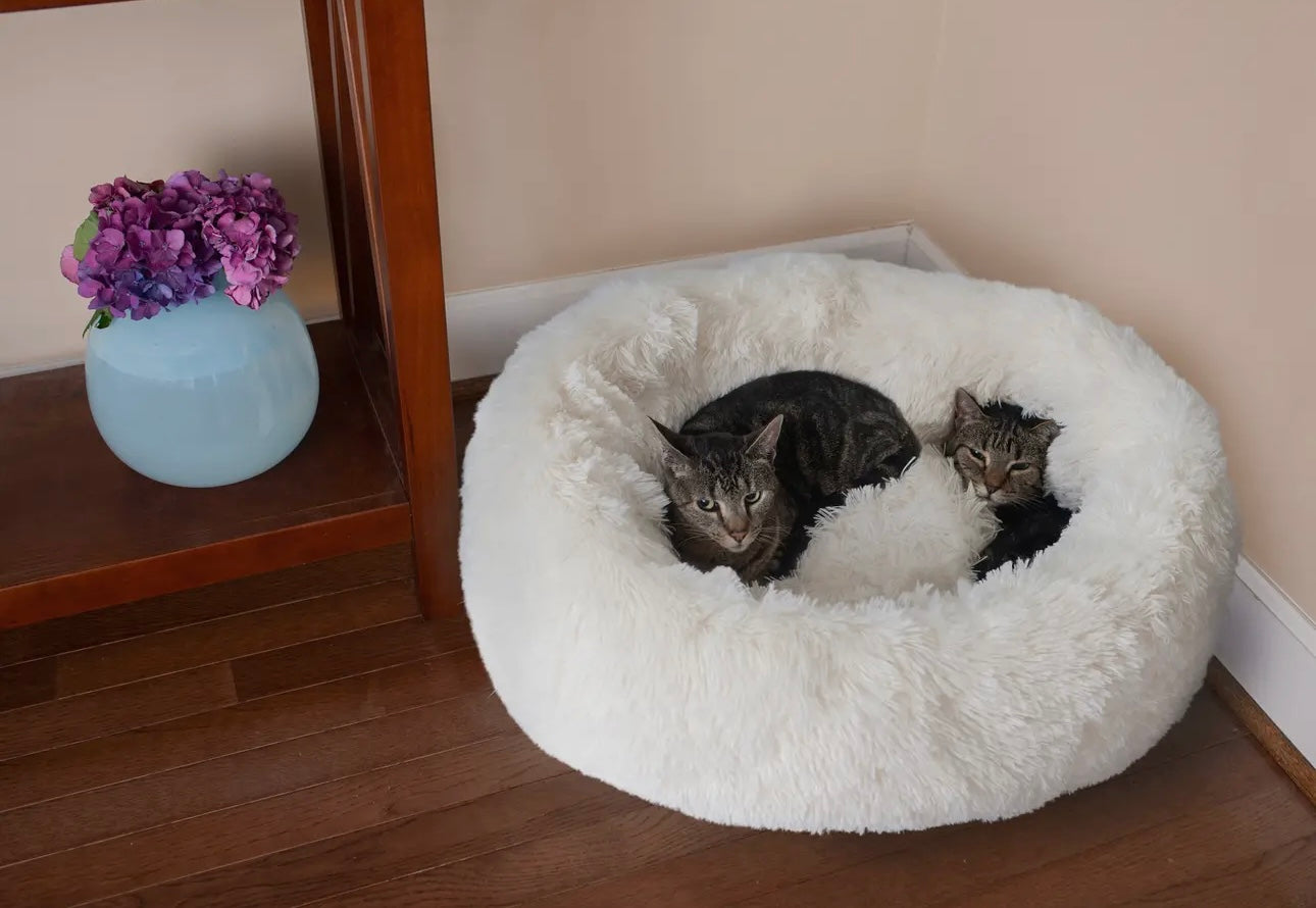 Plush Cuddler Cat Bed