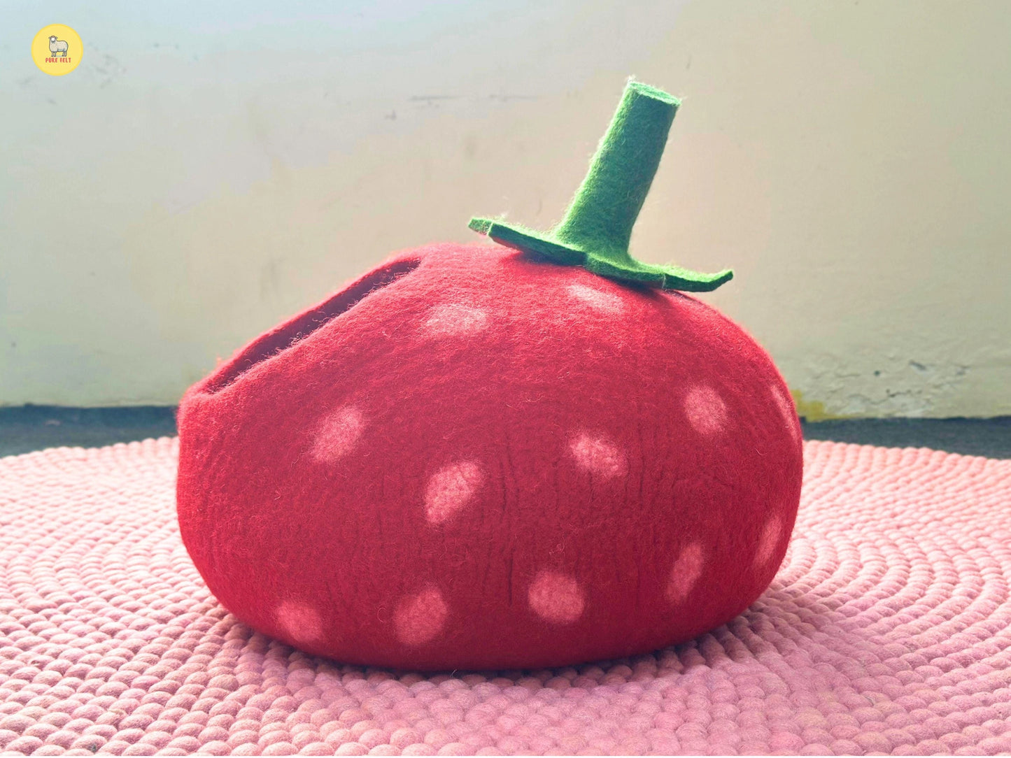 Felt Handmade Strawberry Cat Cave