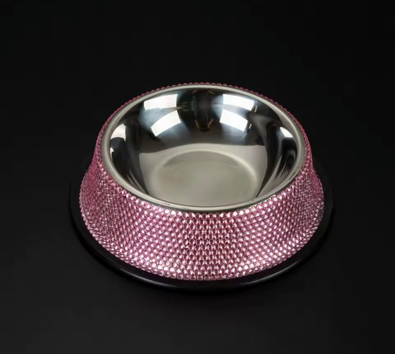 Bling Rhinestone Stainless Steel Dog and Cat Food and Water Bowl