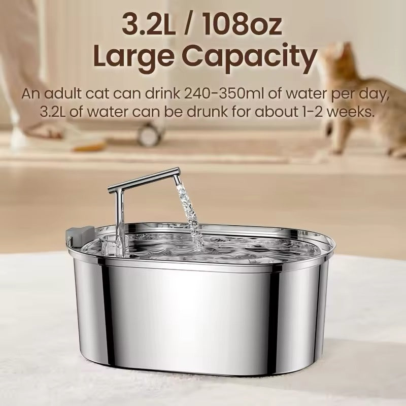 Stainless Steel Automatic Pet Drinking Water Fountain