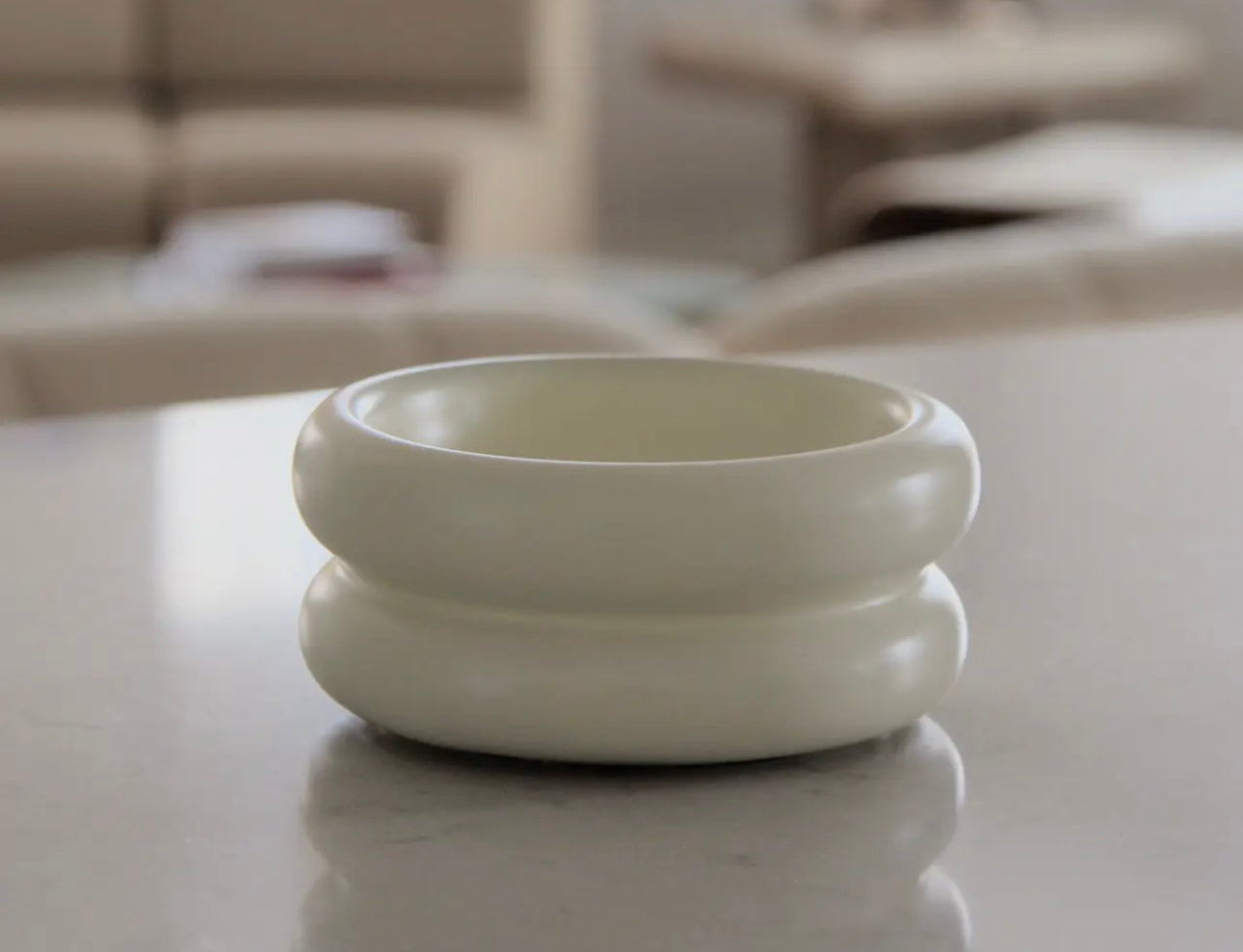 White Elevated Halo Pet Food Bowl