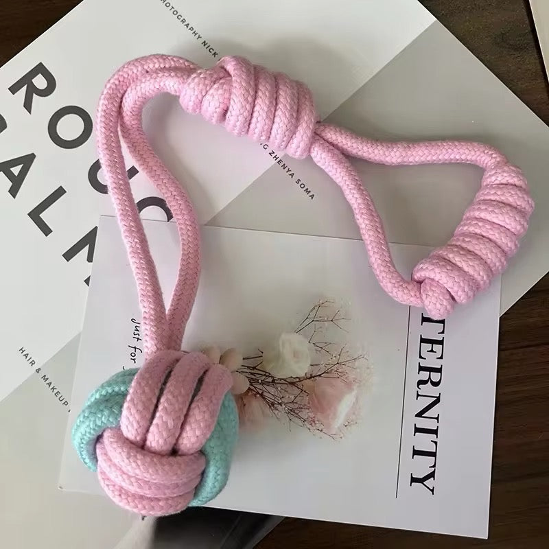 Pink & Mint Robe Dog Toys for Aggressive Chewers