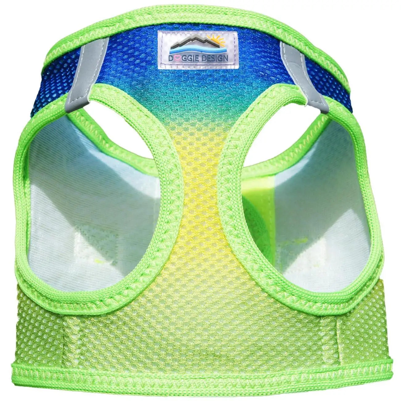 American River Blue, Yellow & Lime Ombré Step In Dog Harness