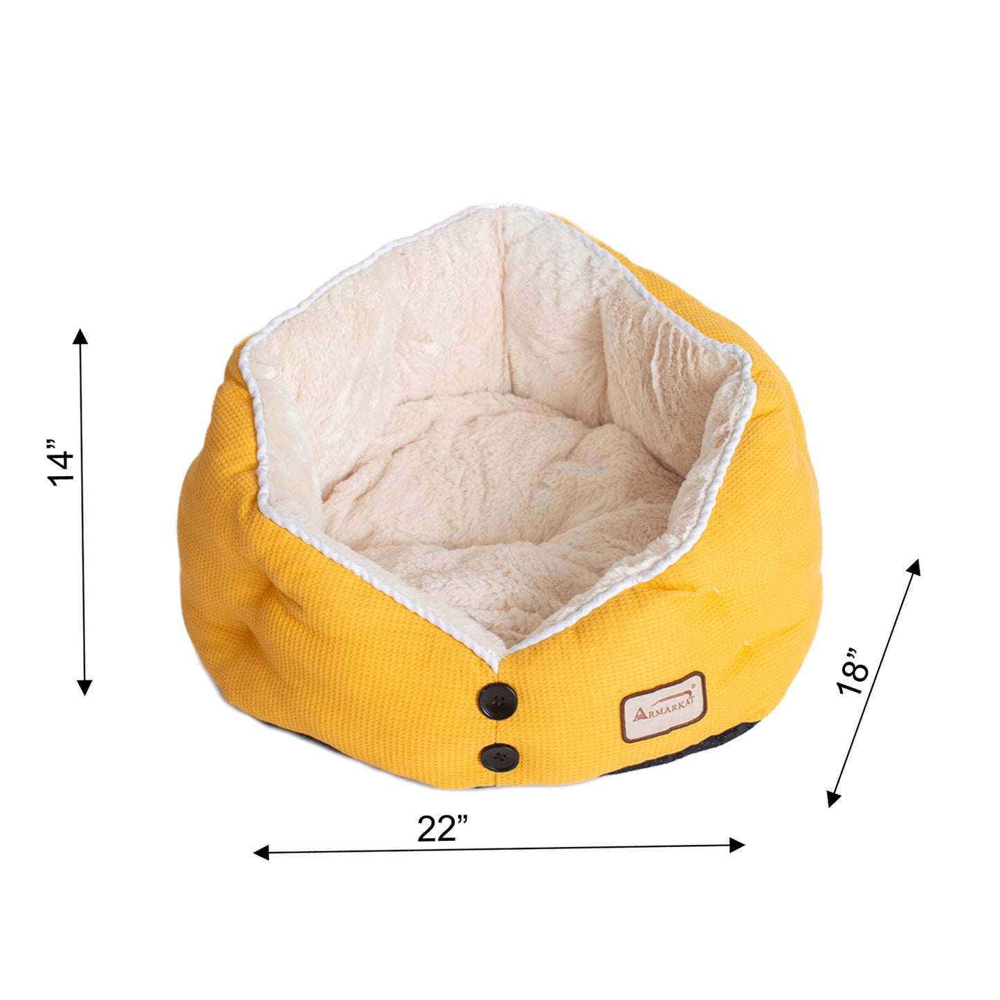 Buttoned Up Fluffy Cat Bed 20”