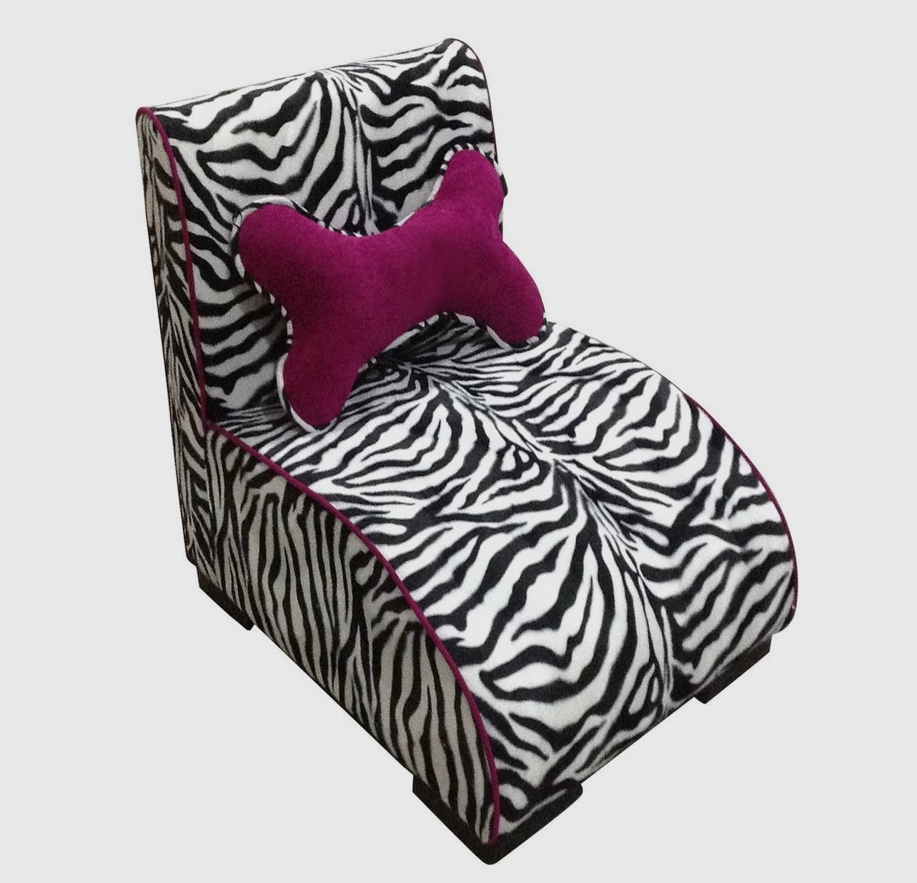 Zebra Print Chaise Lounge Pet Bed