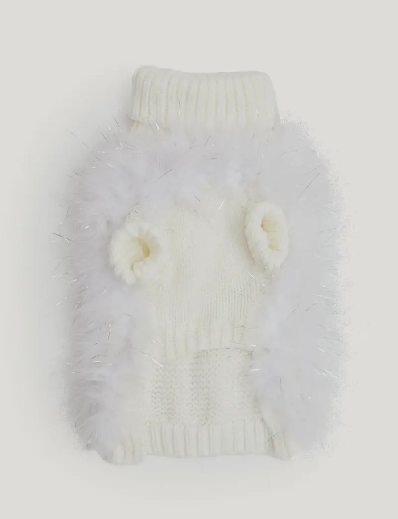 Holiday Glitz Fluffy Feather Pet Sweater - Christian Cowan x Maxbone