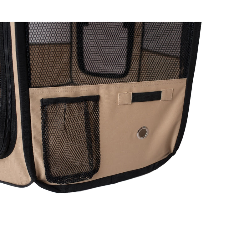 Octagon Blue and Beige Portable Pet Playpen