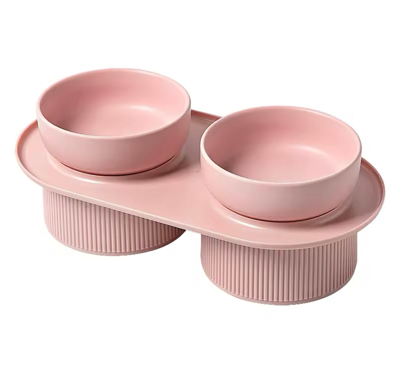 Double Ceramic Elevated Dog and Cat Food and Water Bowls