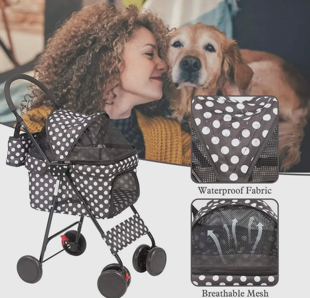 Polka Dot Pet Stroller