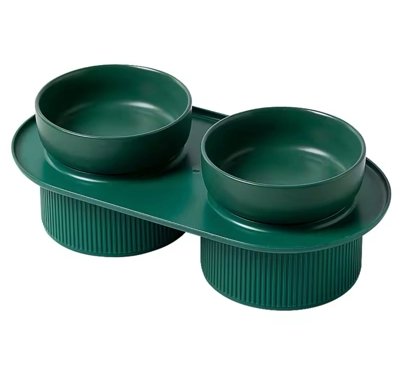 Double Ceramic Elevated Dog and Cat Food and Water Bowls