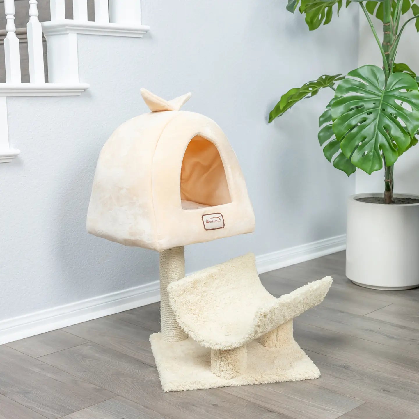 Real Wood Cat Condo and Scratching Post