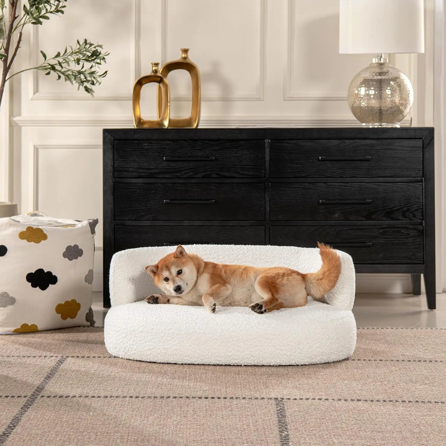 Shep 36" Curved Pet Sofa Bed, Medium