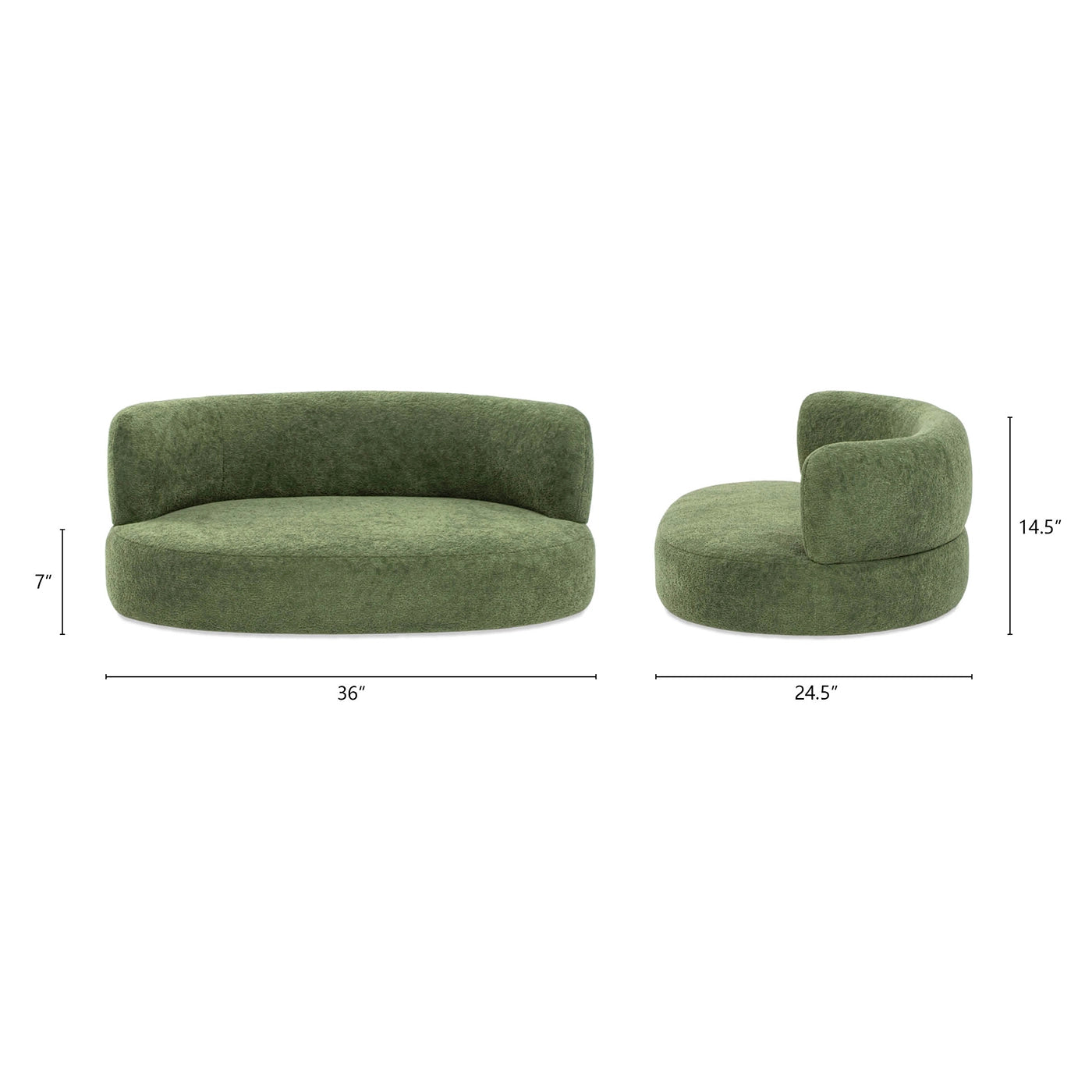 Shep 36" Curved Pet Sofa Bed, Medium