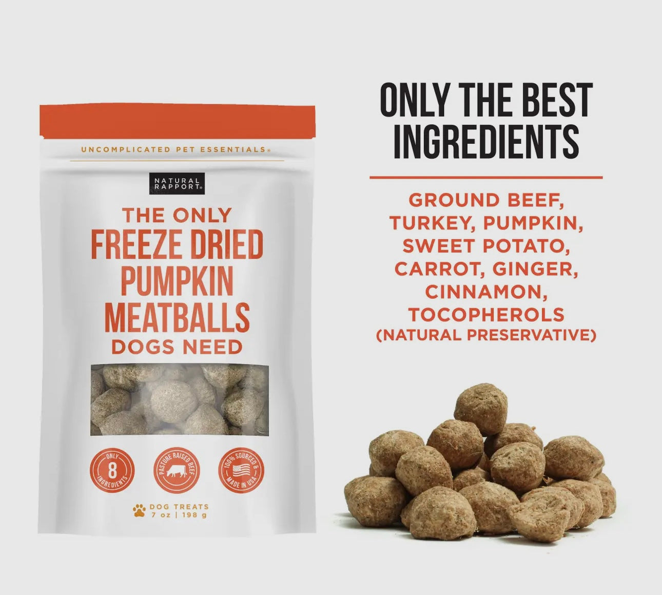 Freeze Dried Beef Pumpkin Meatballs