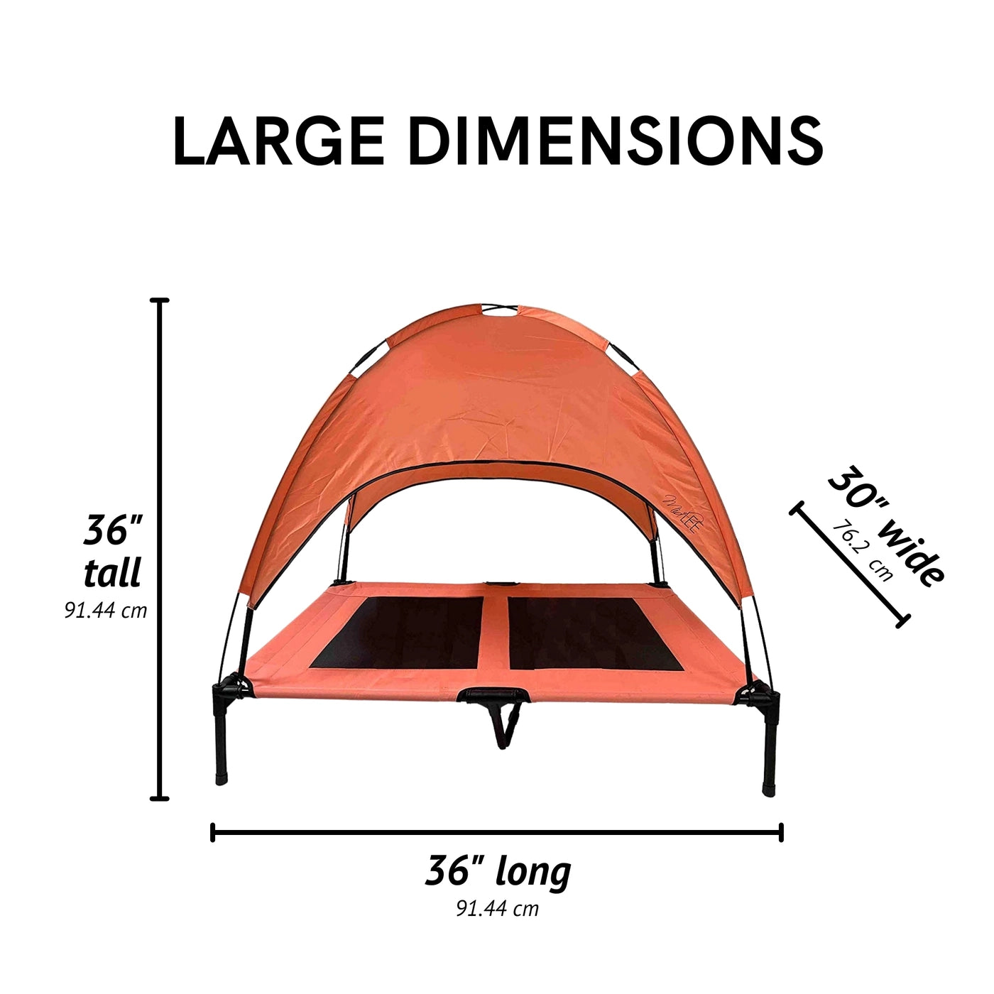 Midlee Salmon Dog Cot with Canopy