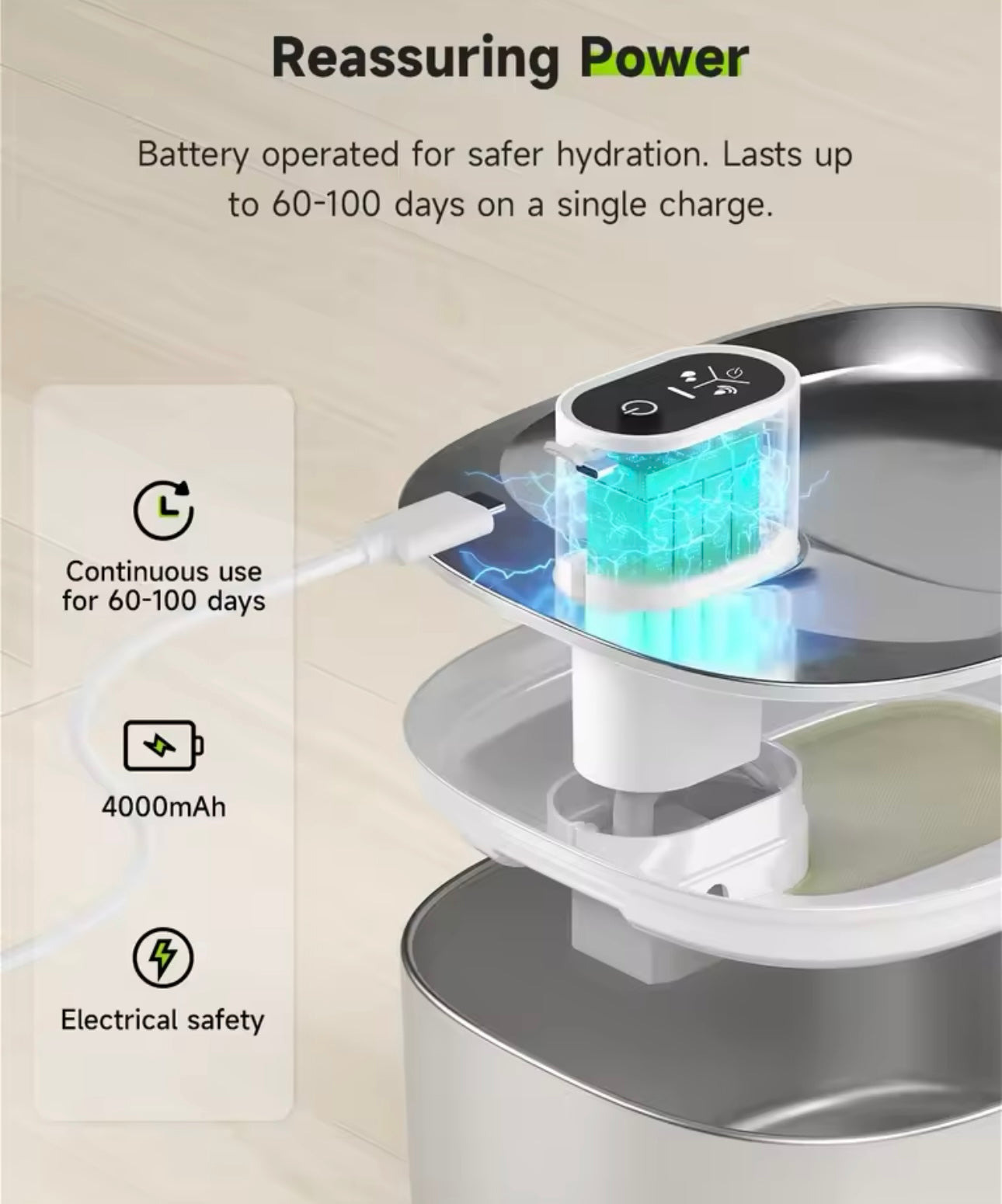 Wireless 6 Layer Filtration Ultra Quiet Drinking Fountain