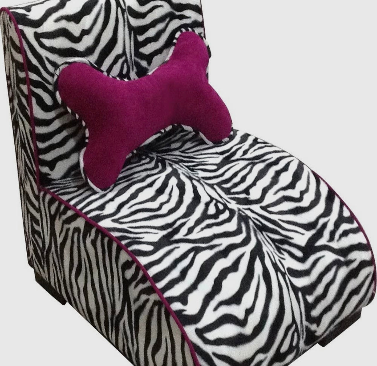 Zebra Print Chaise Lounge Pet Bed