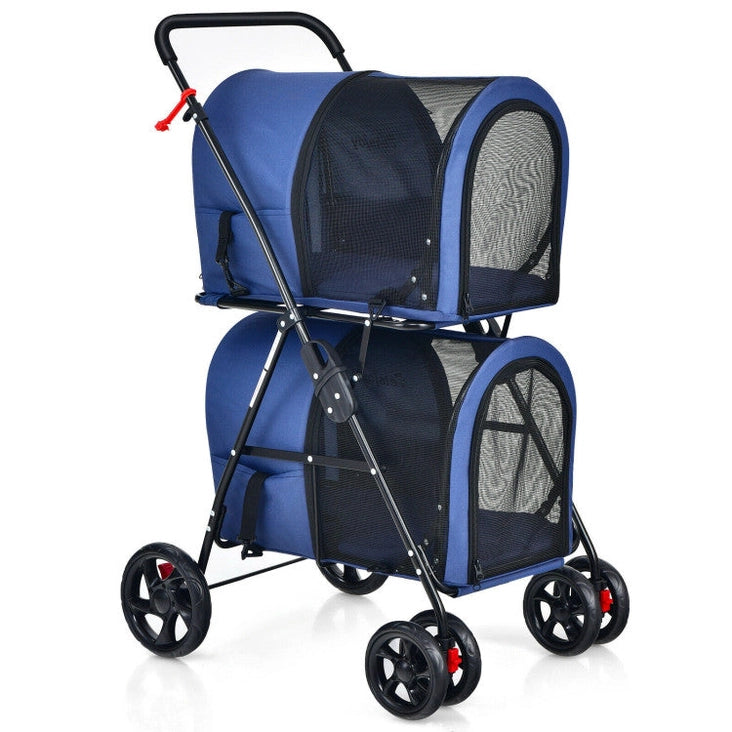 Double Folding 4 in 1 Pet Stroller