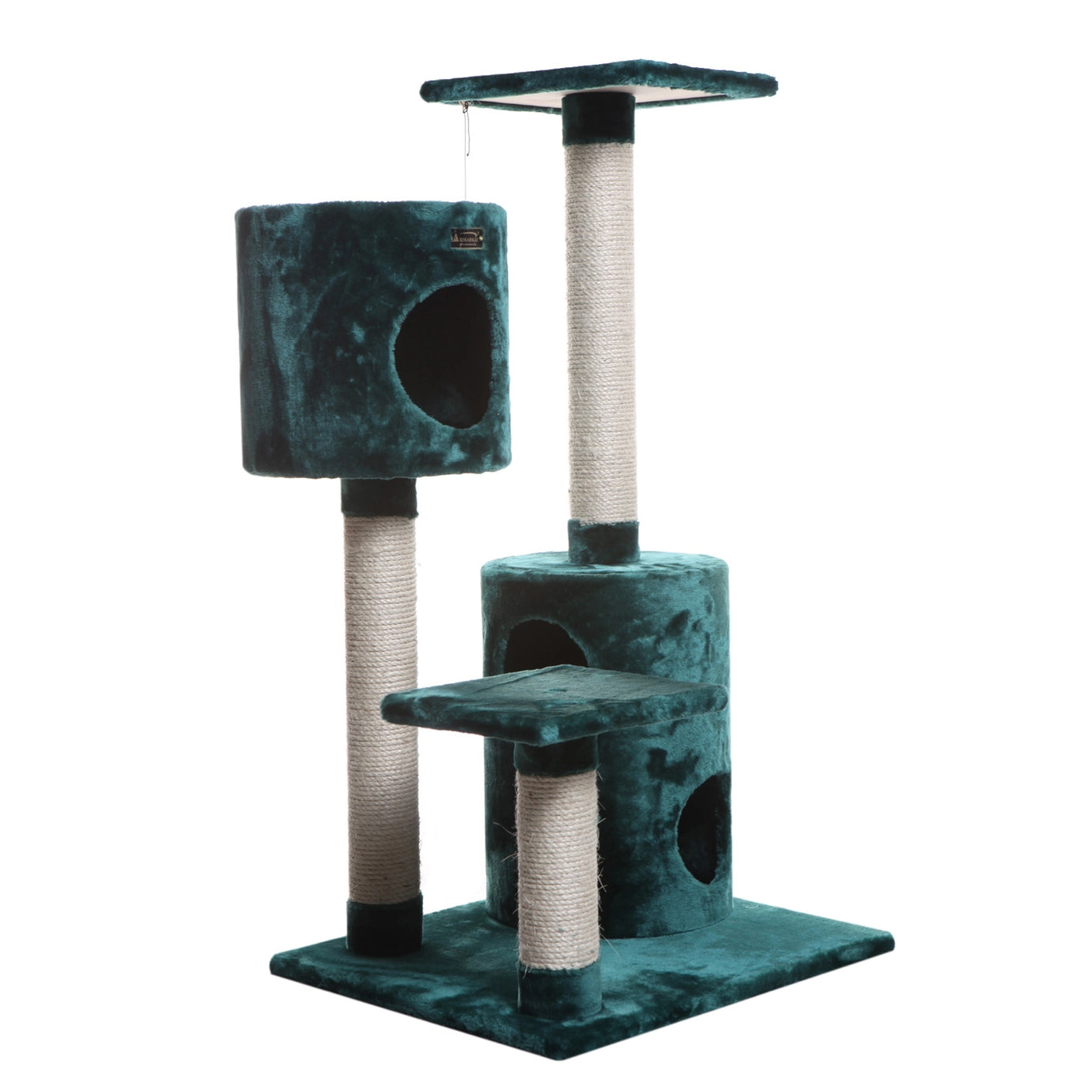 Dark Teal Real Wood 43” Cat Tree Condo