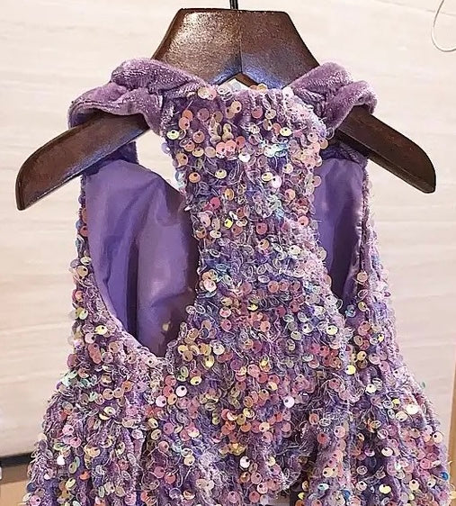 Luxe Purple Sequin Pet Dress