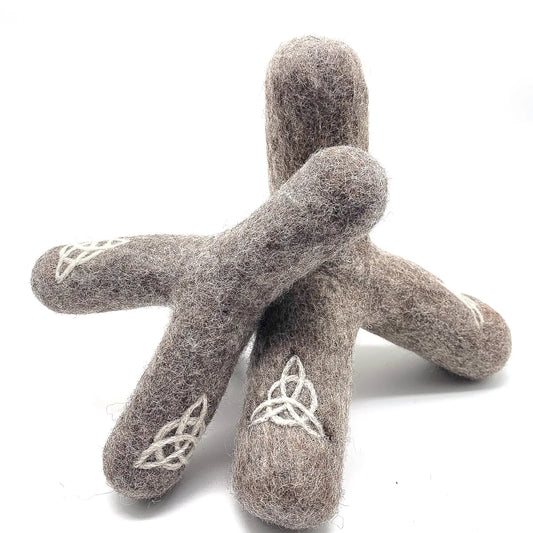 Triquetra Stick - Handmade All-Natural Wool Dog Toy
