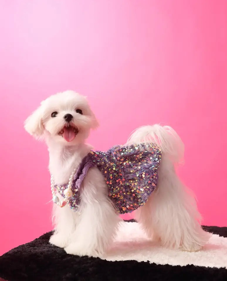 Luxe Purple Sequin Pet Dress