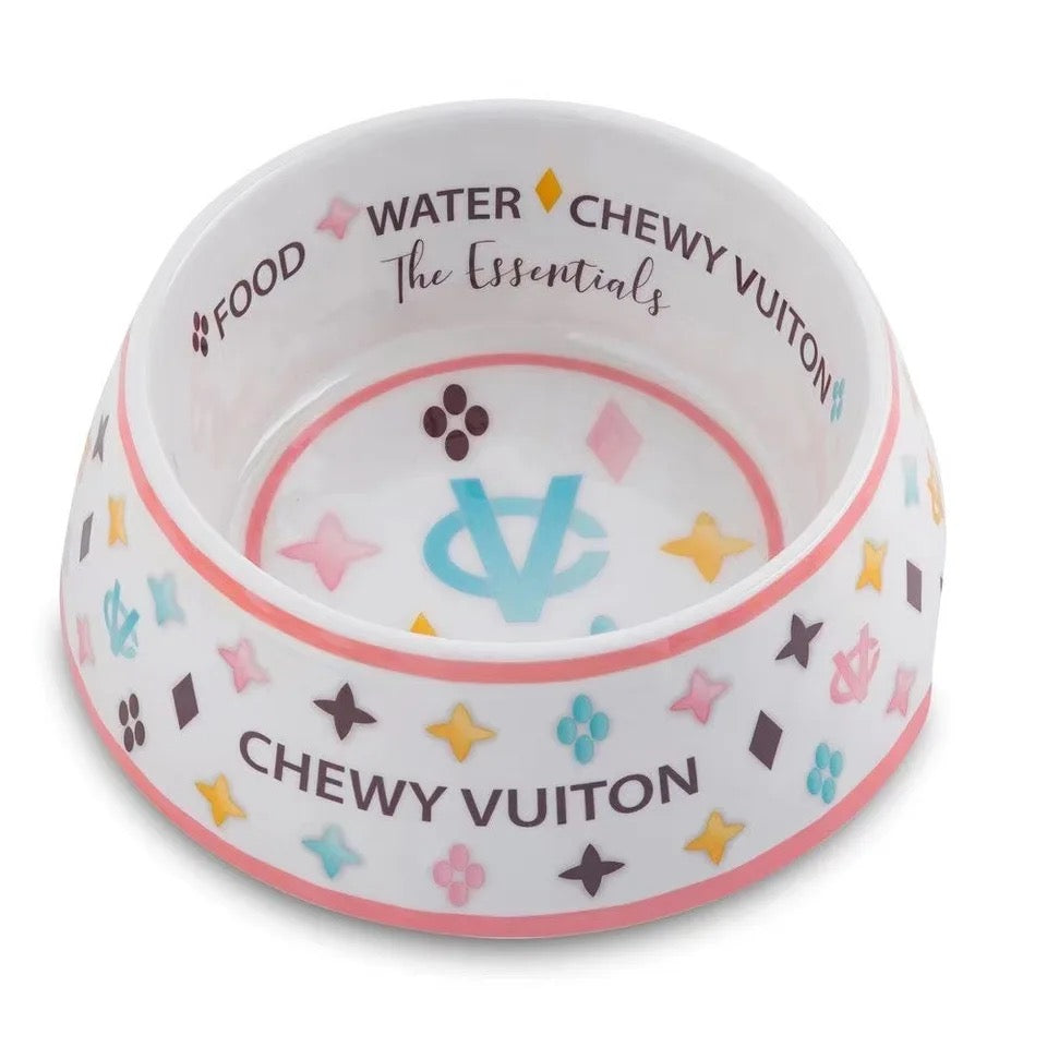 Chewy Vuitton Pet Bowl Set and Placemat