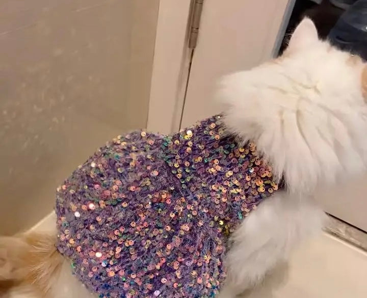 Luxe Purple Sequin Pet Dress