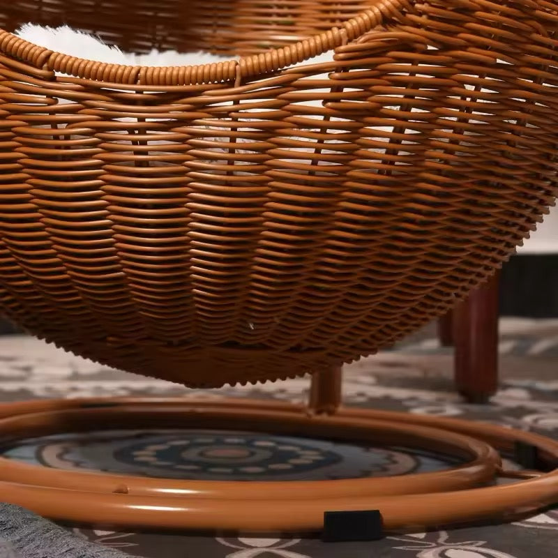 Rattan Round Hanging Pet Basket Bed