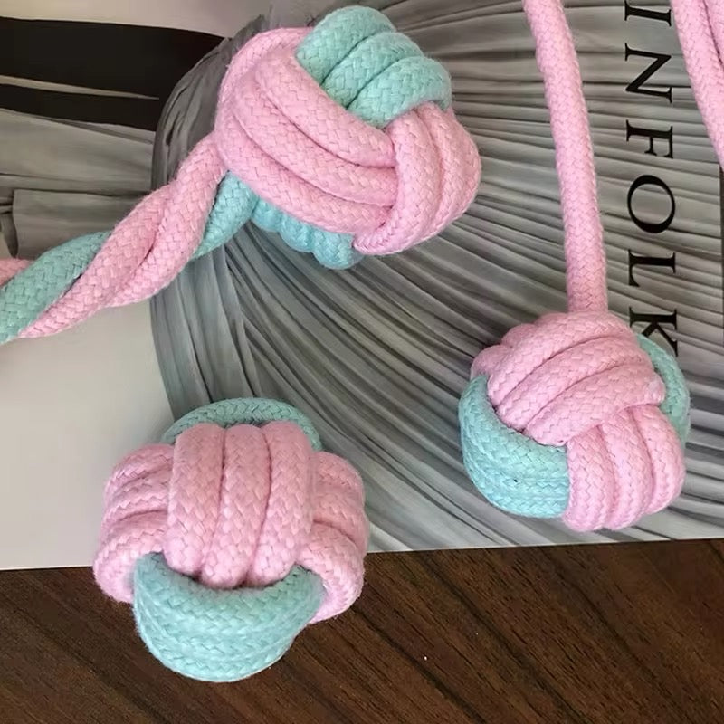 Pink & Mint Robe Dog Toys for Aggressive Chewers