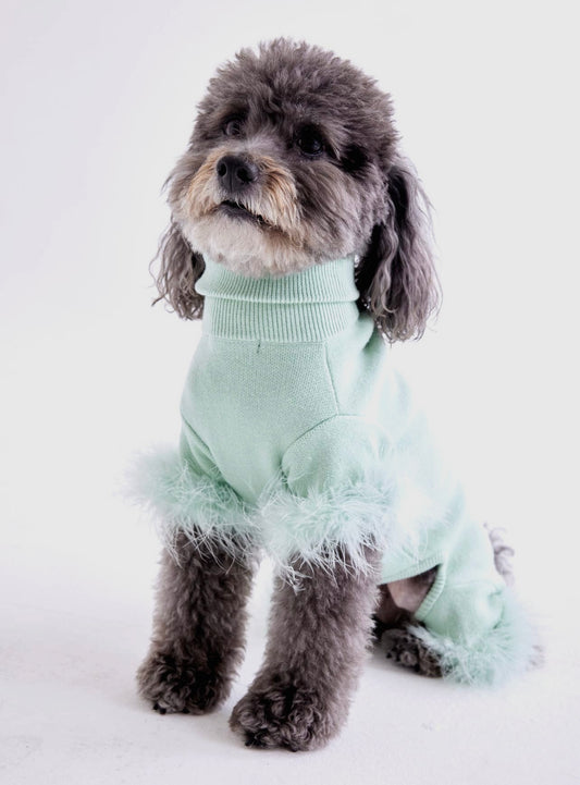 Feather Knit Pet Onsie