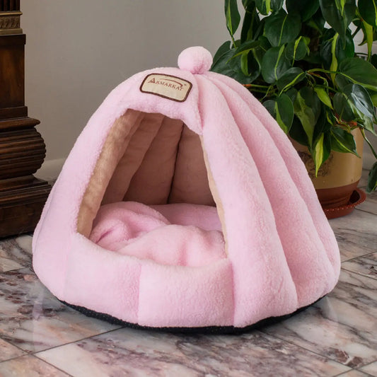 Pink Plush Gumdrop Pet Bed