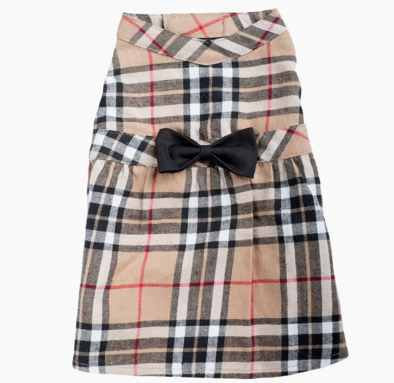 Beige Plaid Dog Dress