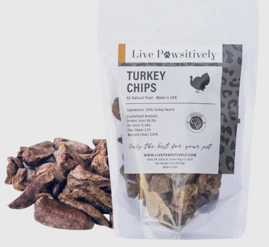 Freeze Dried Turkey Heart Chips for Dogs and Cats