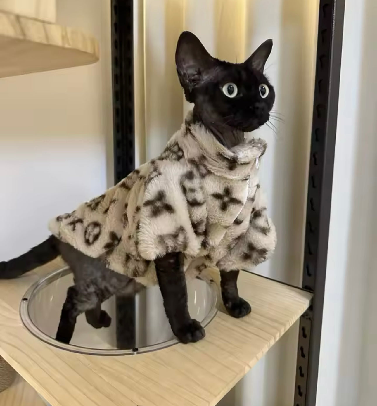 Designer Inspired Comfy Fleece Coat for Small Dogs and Cats