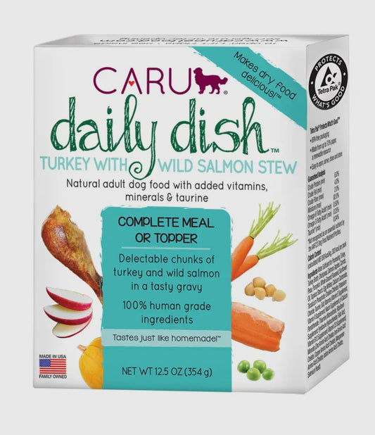 Caru Daily Dish Turkey with Wild Salmon Stew for Dogs