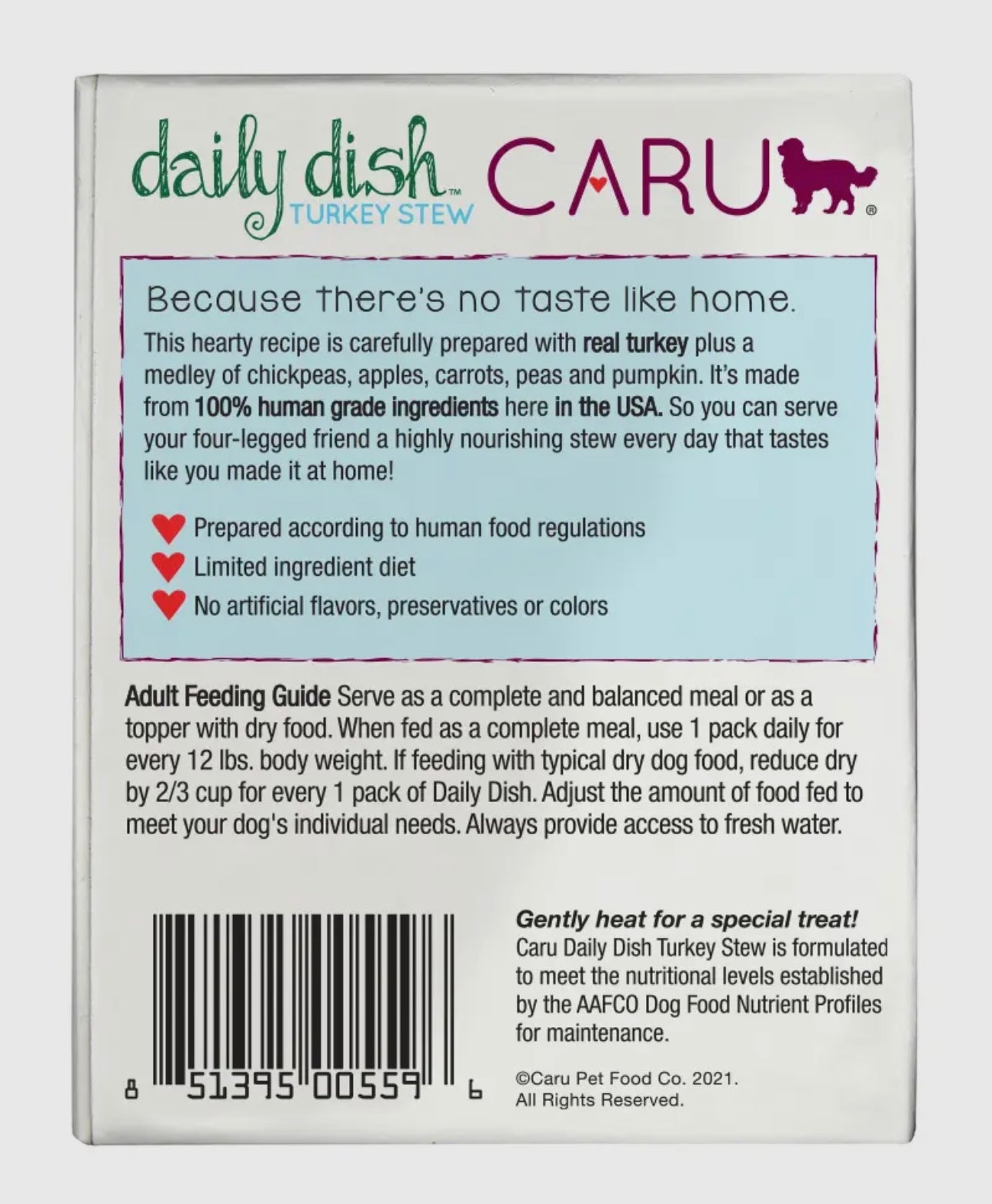 Caru Daily Dish Turkey Stew for Dogs