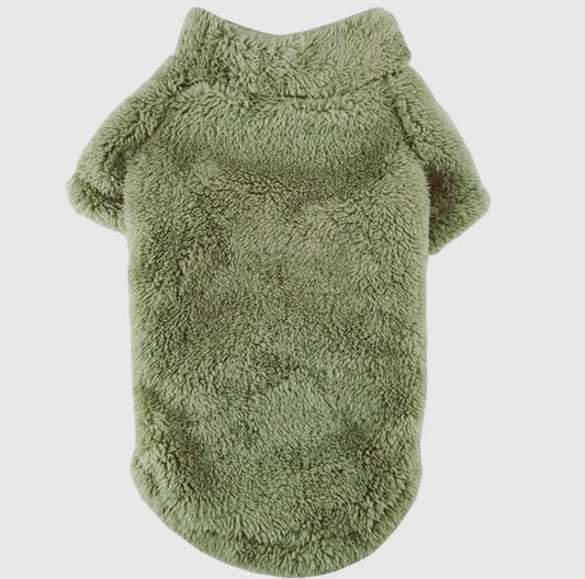 Sage Green Soft Plush Dog Pullover
