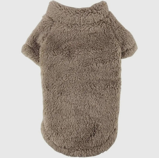 Almond Soft Plush Dog Pullover
