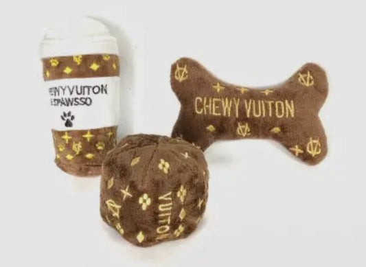 Chewy Vuitton Plush Dog Toys - Set of 3