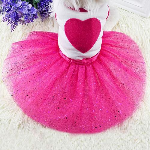 Pink Heart Tutu Dog Dress