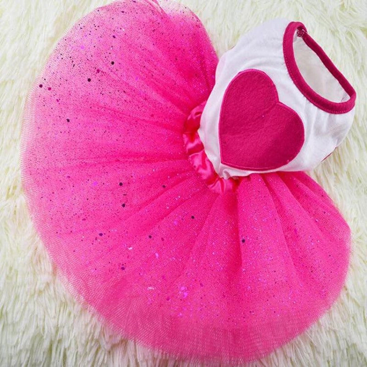 Pink Heart Tutu Dog Dress