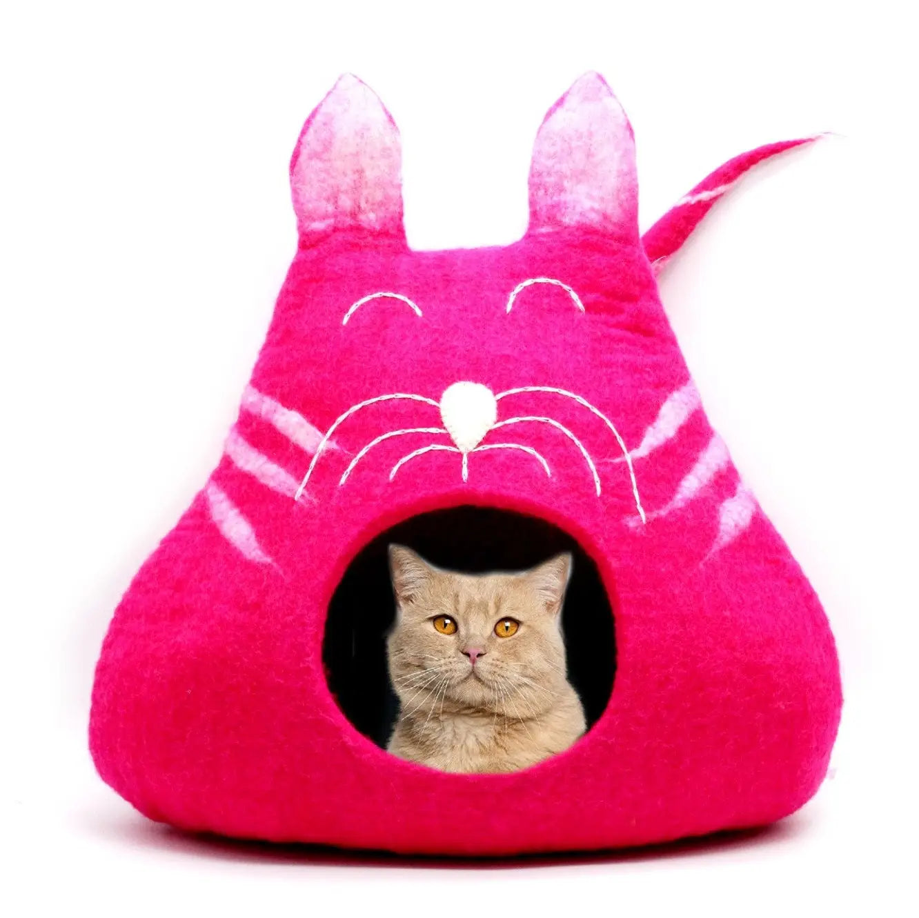 Felt Handmade Pink Cat Shaped Cat Cave