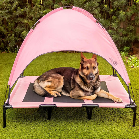 Midlee Pink Dog Cot with Canopy