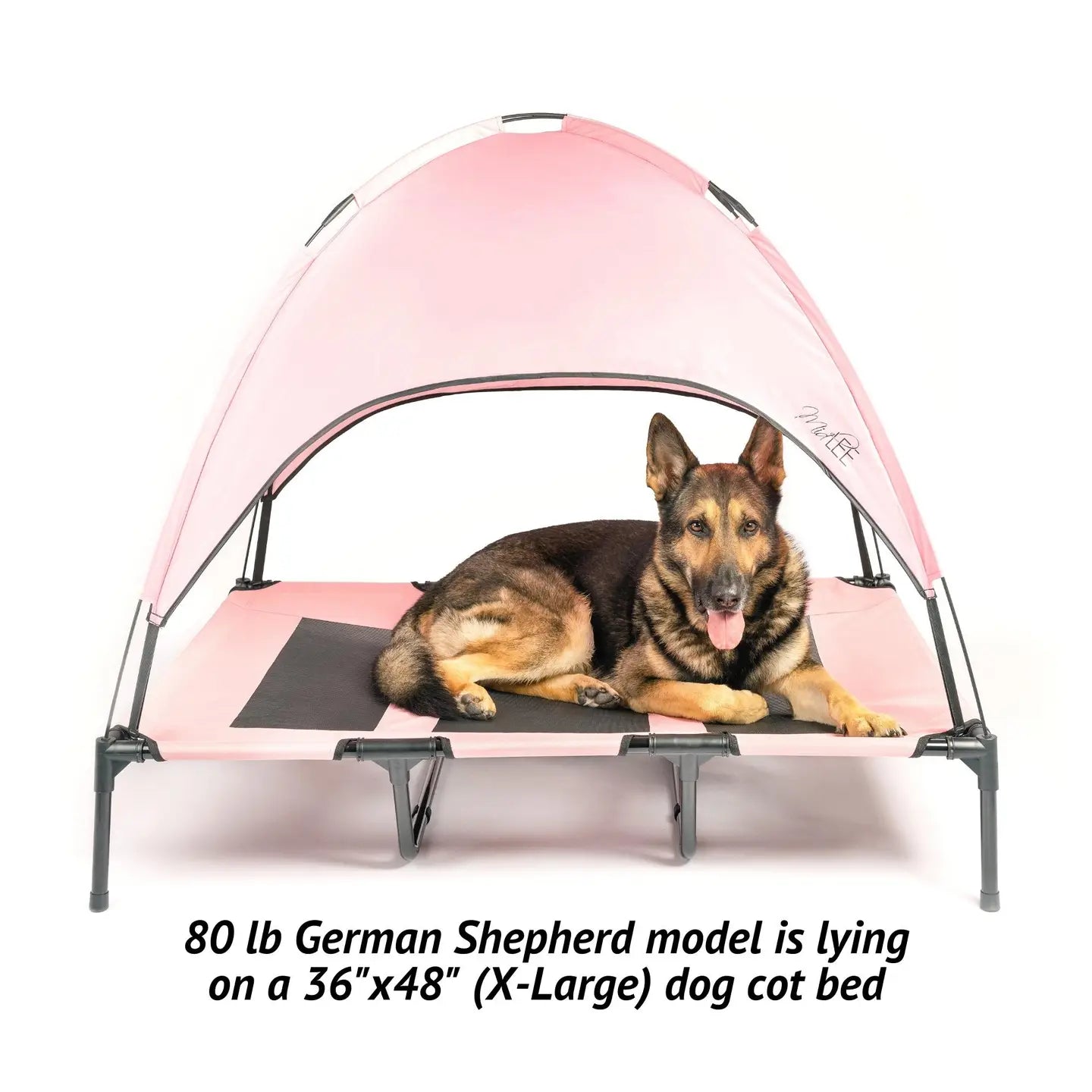 Midlee Pink Dog Cot with Canopy