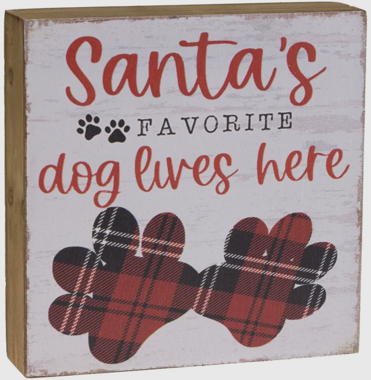 “Santa’s Favorite Dog” Wood Plaque Sign